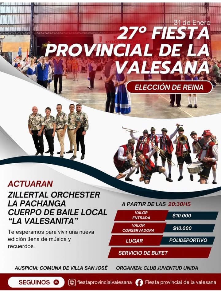 27ª Fiesta provincial de la valesana (Villa San José)