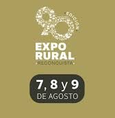 Gráfico promocional de la Expo Rural Reconquista 8 de Agosto. Se muestra el logotipo del evento junto con las fechas programadas: 7, 8 y 9 de agosto. El diseño incluye un número ocho estilizado formado por espigas de trigo, simbolizando la temática rural.