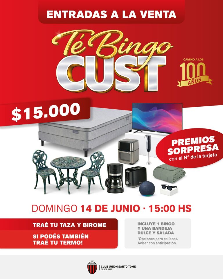 Té Bingo Aniversario- Santo Tomé